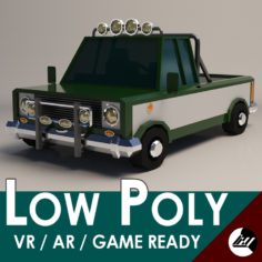 Low-Poly Cartoon Pickup Truck 3D Model