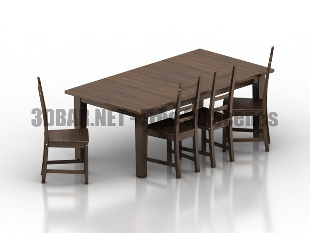 Ikea Sturnes Kaustby Table Chairs 3D Collection