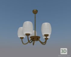 3D-Model 
Simple chandelier 5 lamps (bronze, frosted glass)