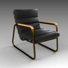 Noir cowhide chair 3D Model