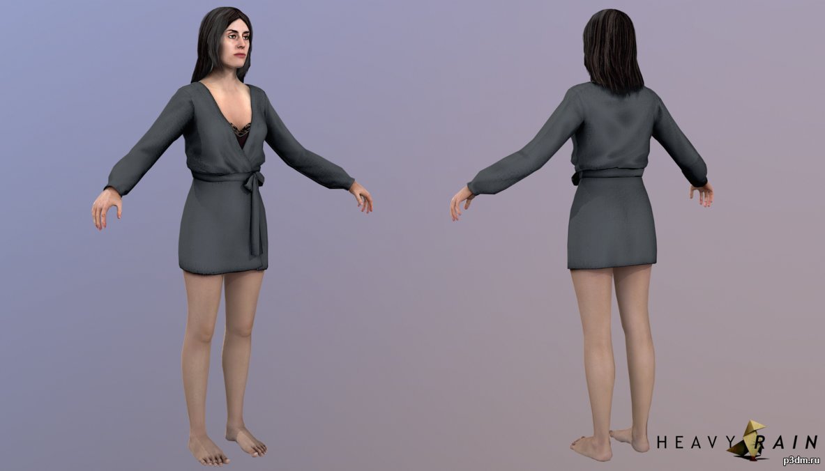Lauren Winter Sexy Robe 3D Model