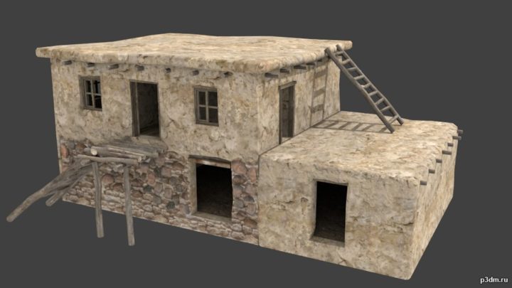 Afghan house 3C 3D Model
