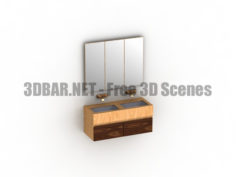 Duble sink mirror stand 3D Collection