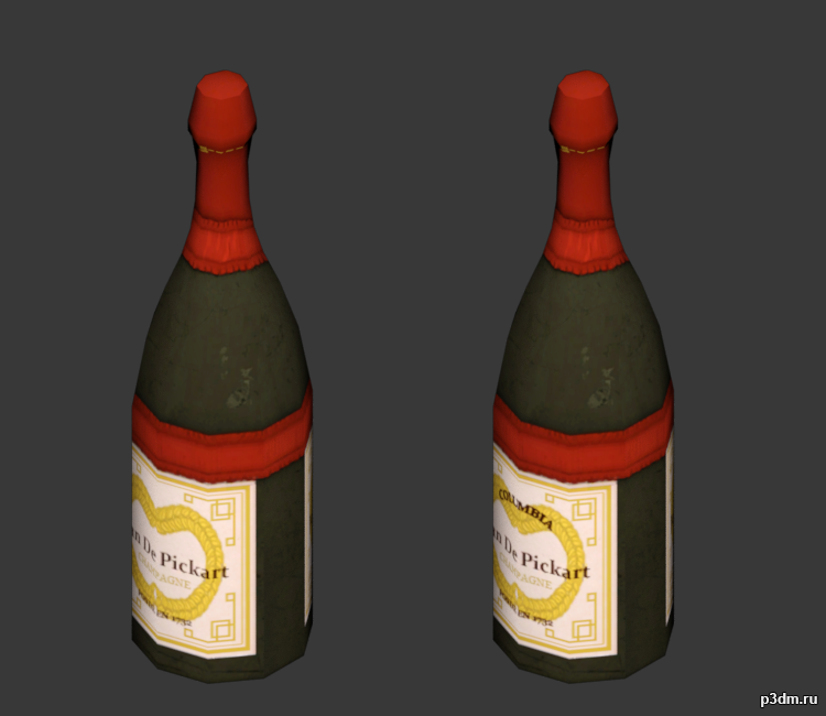 Champagne Bottle 3D Model