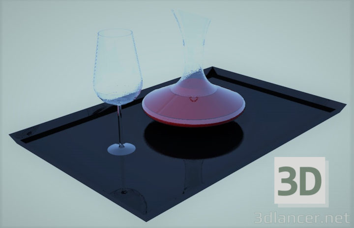 3D-Model 
glass with carafe