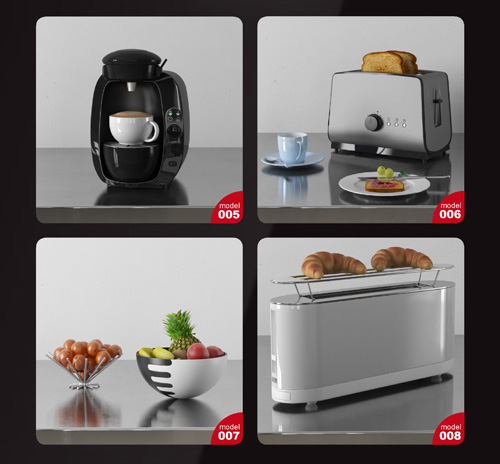 Kitchen Appliances and Dishes 3D Model Collection