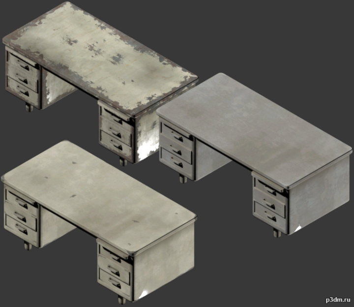 Office Table (pre war, second hand and after war) 3D Model
