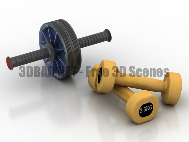 Dumbbells gym accessories 3D Collection