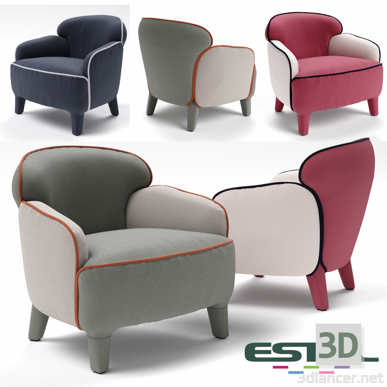 3D-Model 
estel armchair