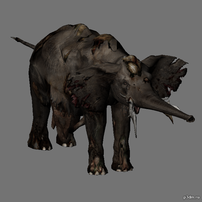 Zombie elephant 3D Model