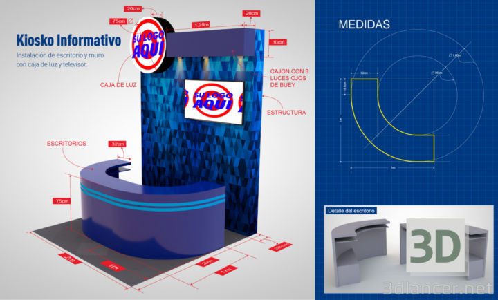 3D-Model 
Promotional Information Kiosk Stand