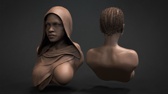 African Girl Bust Free 3D Model