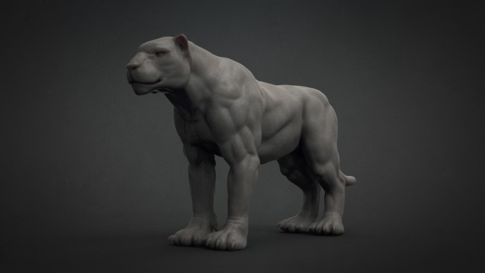 Big Cat Base Mesh Free 3D Model