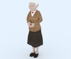 Cartoon grandmother 3d model