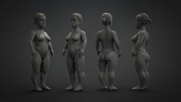 Dwarf Female Base Mesh Free 3D Model