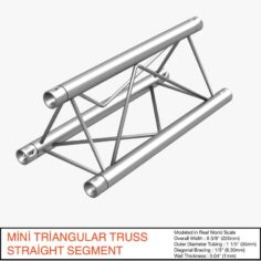 Mini Triangular Truss Straight Segment 111 3D Model