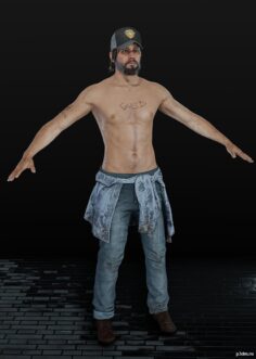 Nick Rye Topless 3D Model