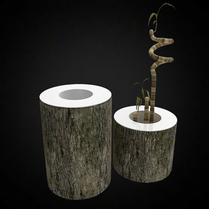 Stump Flowerpot Free 3D Model