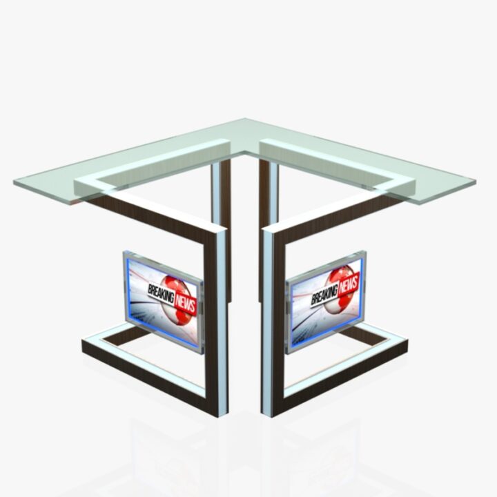 Virtual Tv Studio News Desk 3 3D Model