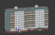 Soviet panel house 3D Model