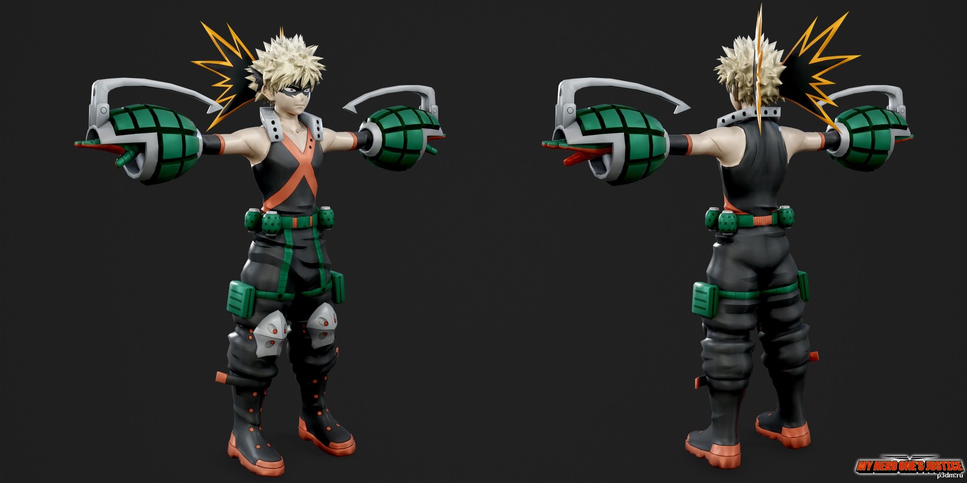 Katsuki Bakugo Hero 3D Model - 3DHunt.co