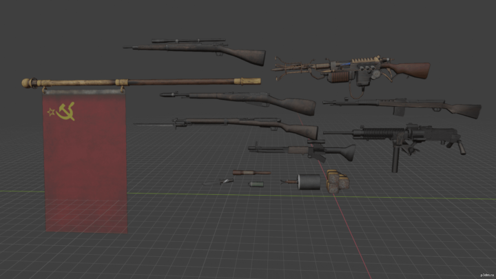 Weapons CoD Waw part 2 3D Model