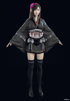 Final Fantasy VII Remake – Tifa (Wutai Dress) 3D Model