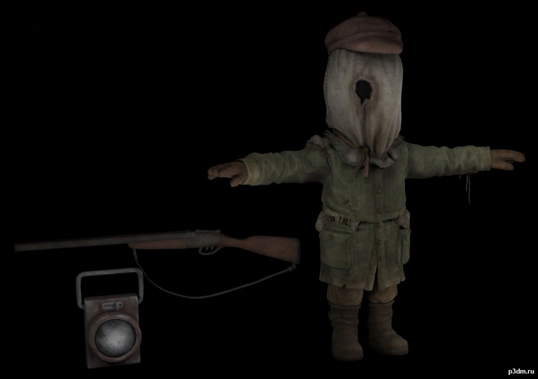 Hunter  ( Rifle+Lamp) 3D Model
