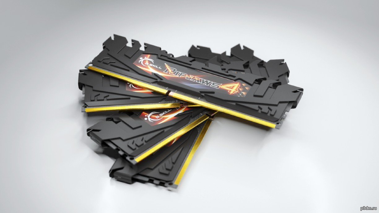 G Skill Ripjaw 4 Black RAM 3D Model