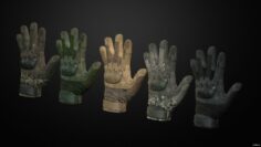 Tactical gloves pack 3D Model