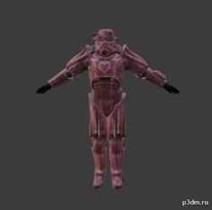 Power armor T-45b (Pink) 3D Model