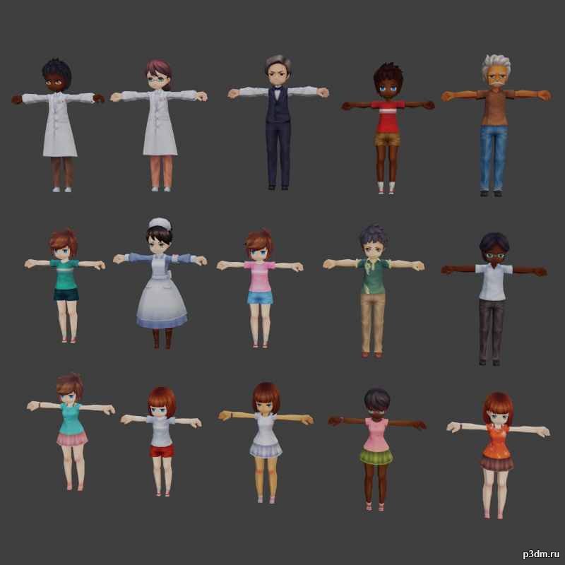 Tokyo People 3D Model