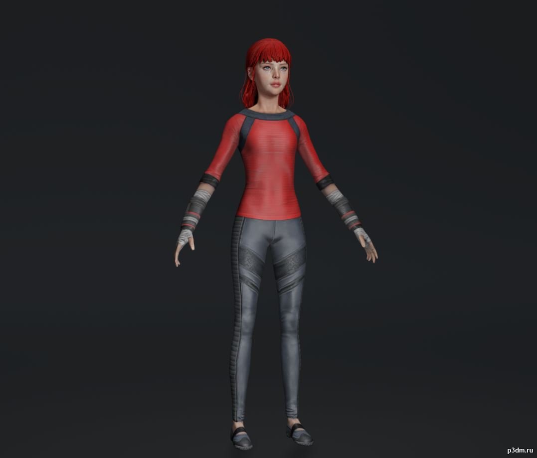 Young Black Widow 3D Model