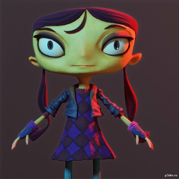 Lili with all Outfits – Psychonauts 2 3D Model