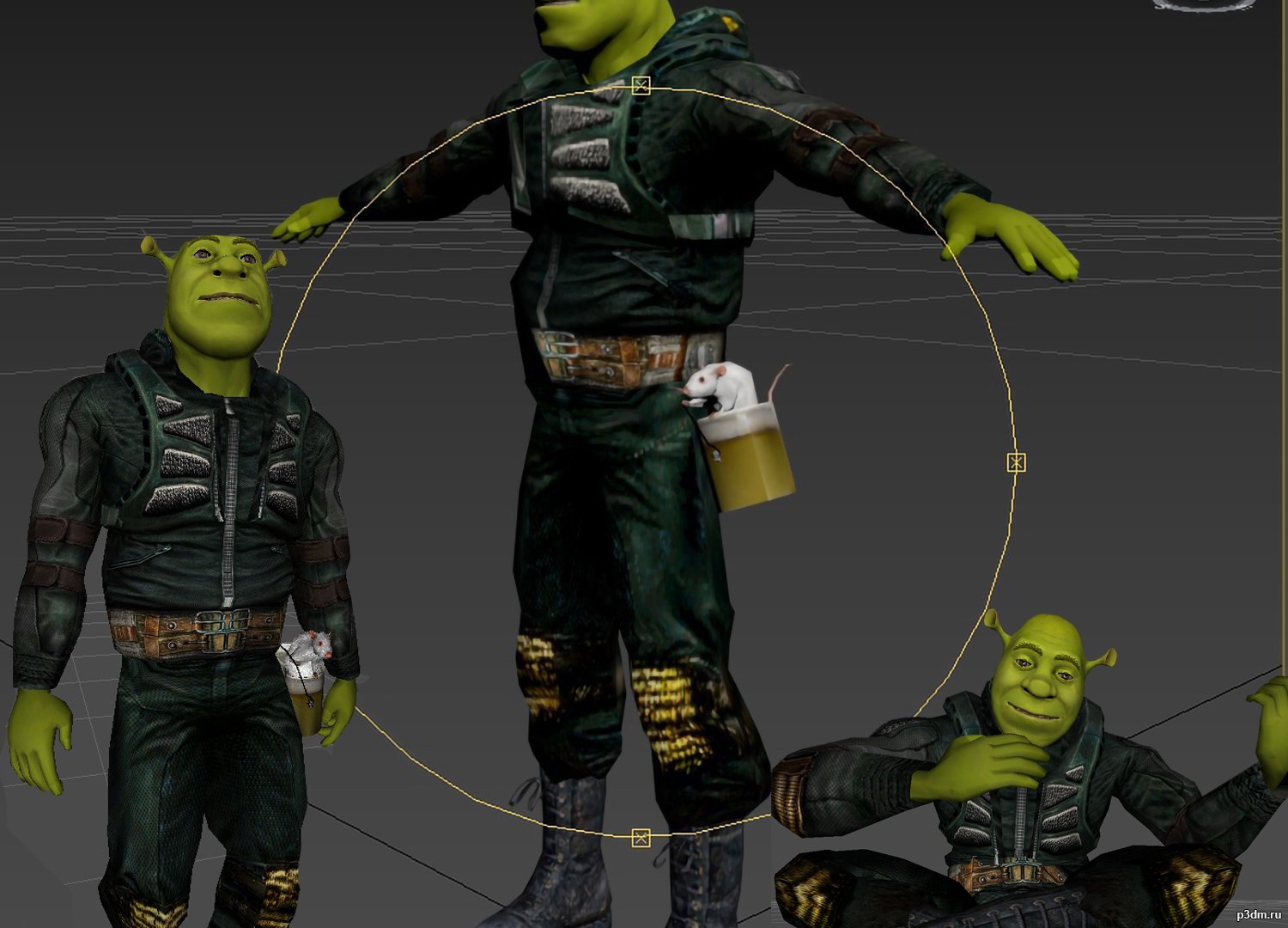 Shrek e Burro Modelo 3D $299 - .max - Free3D
