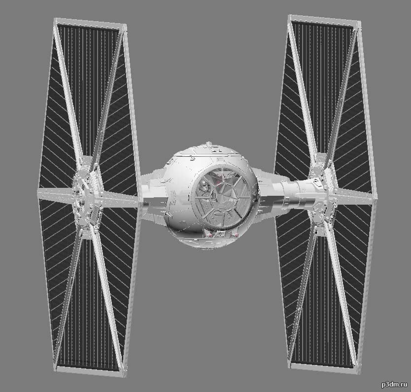 TIE Fighter Two with  interior 3D Model