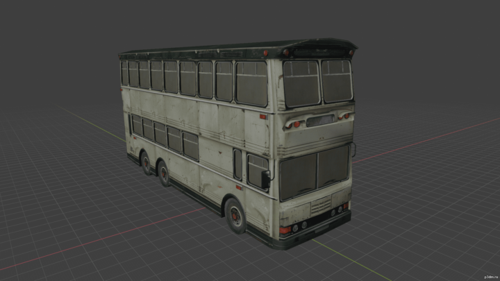 White bus RE6 3D Model