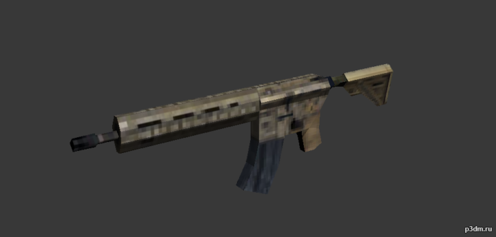 HK416A5 in style PS1 3D Model