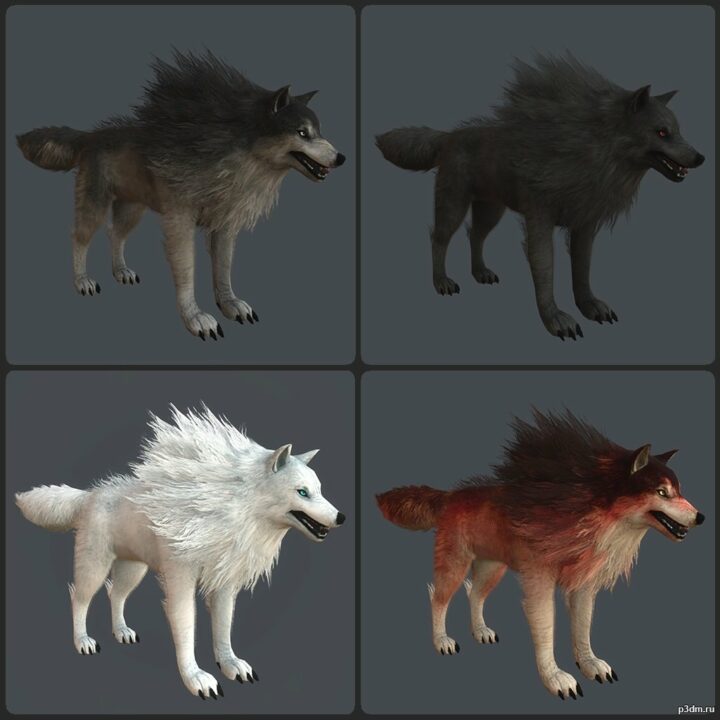 Wolf pack 3D Model